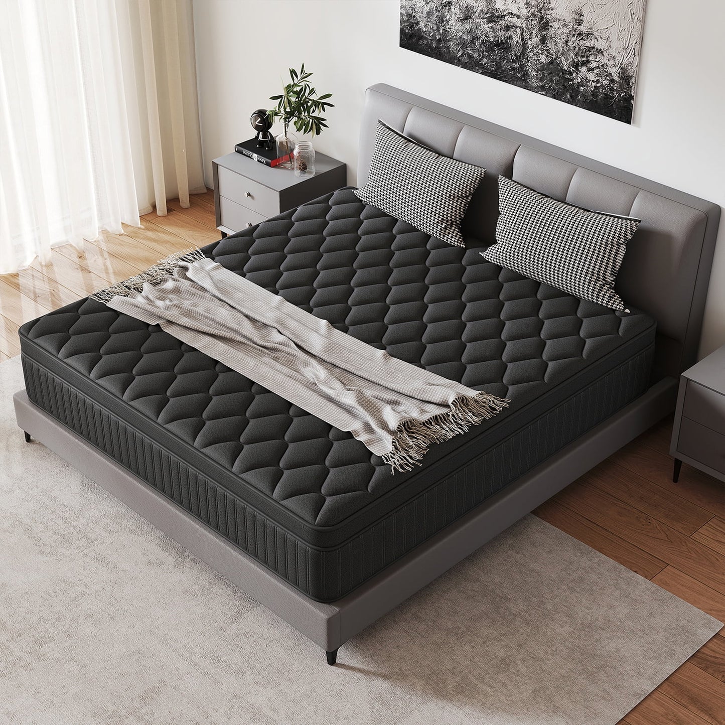 lemontalking 12/14 INCH TWIN FULL QUEEN KING SIZE MATTRESS MEDIUM COMFORT FULL SIZE FOR ADULT HYBRID MATTRESS IN A BOX