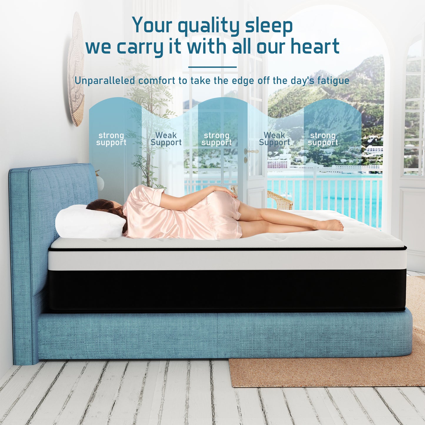 Yilicy 8 /10/12/14 INCH TWIN FULL QUEEN KING MATTRESS MEDIUM COMFORT TWIN SIZE FOR ADULT HYBRID MATTRESS IN A BOX