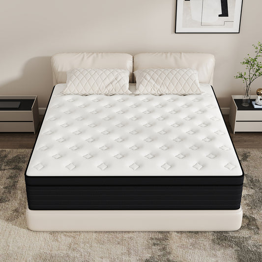 CHEVNI 8/10/12/14 Inch Hybrid Mattress In a Box Pocket Spring Memory Foam Bed TWIN FULL QUEEN KING Size