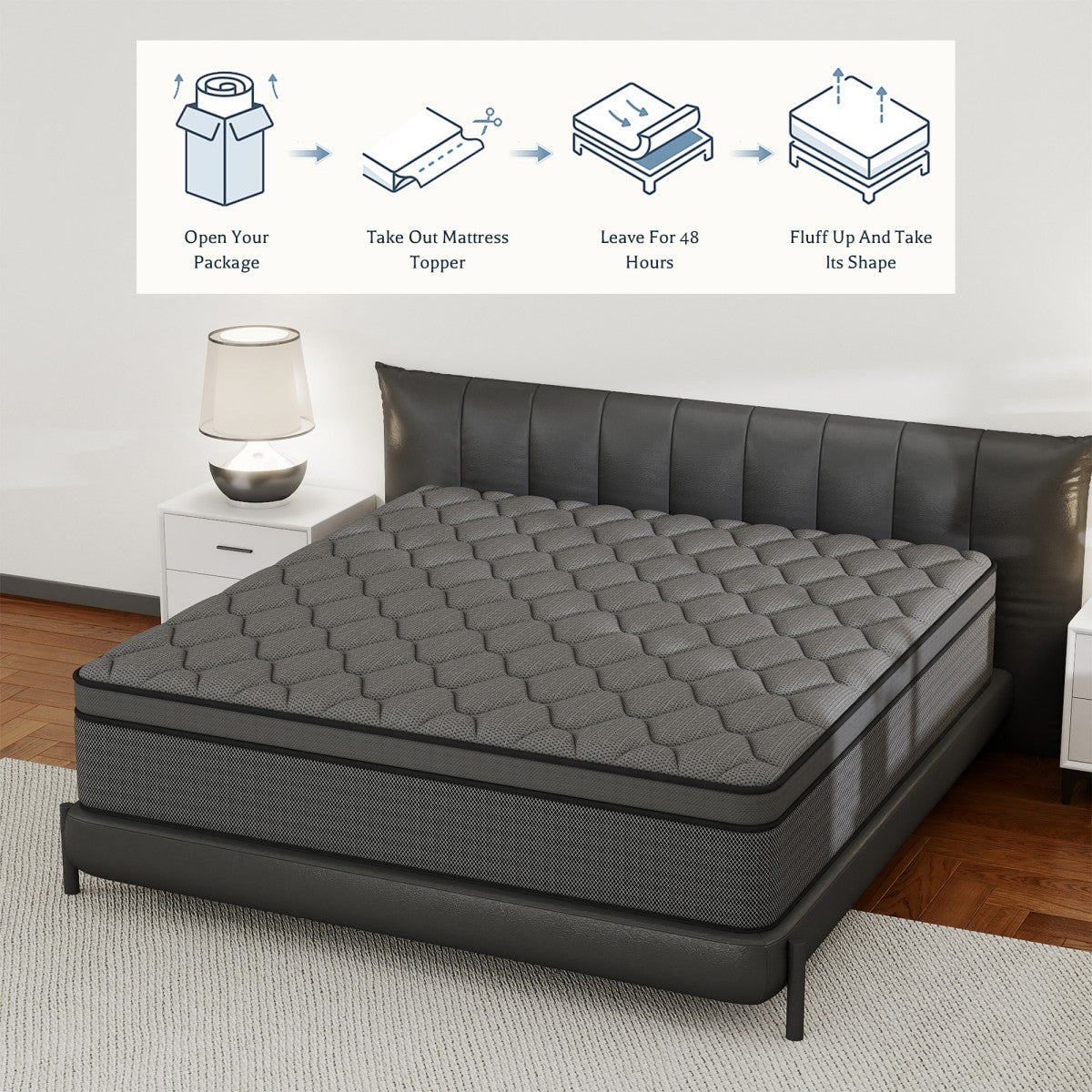 CHEVNI 12/14 Inch Black Mattress Hybrid Spring Memory Foam TWIN FULL QUEEN KING Size