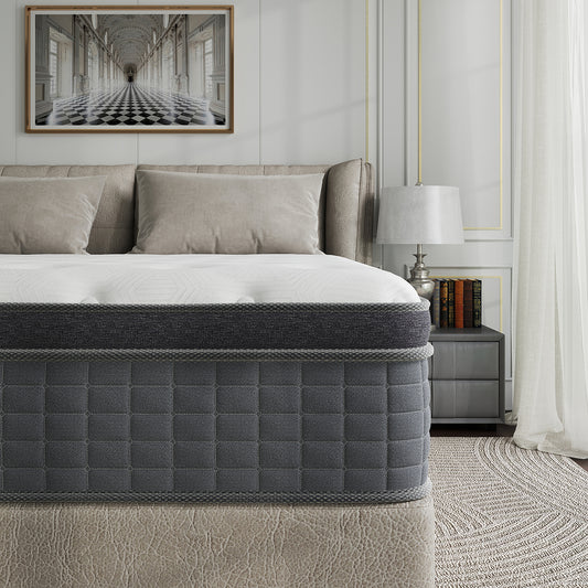 CHEVNI 14 Inch Mattress In a Box Hybrid Pocket Spring Memory Foam TWIN FULL QUEEN KING Size