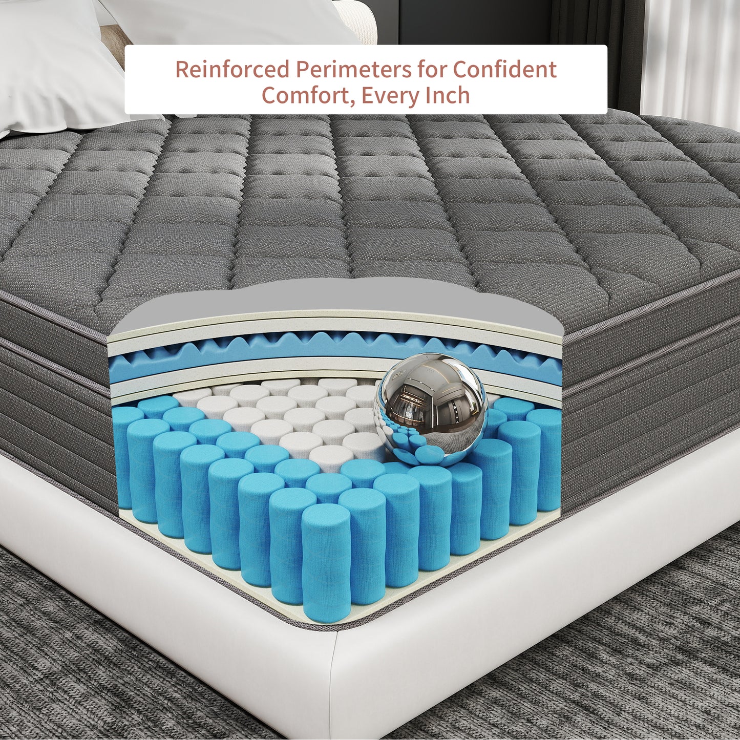lemontalking 12/14 INCH TWIN FULL QUEEN KING SIZE MATTRESS MEDIUM COMFORT FULL SIZE FOR ADULT HYBRID MATTRESS IN A BOX