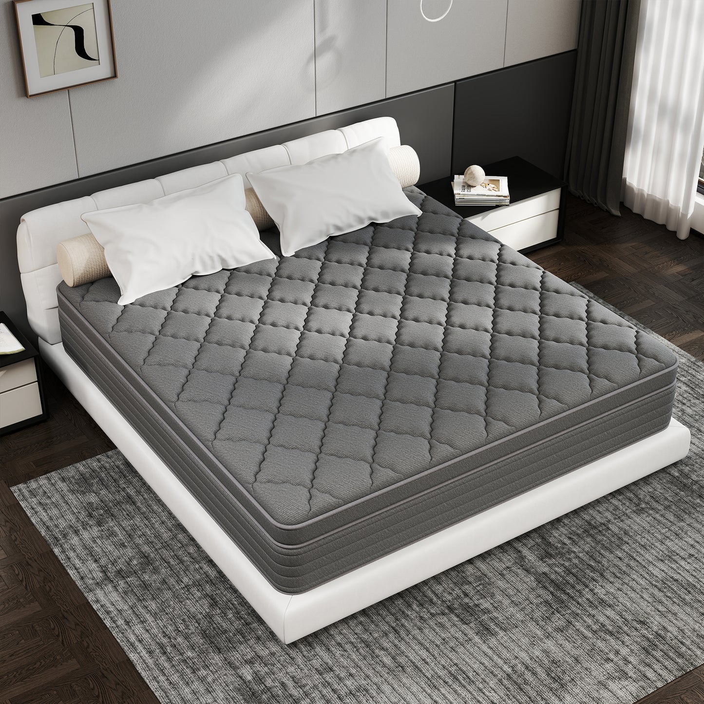 lemontalking 12/14 INCH TWIN FULL QUEEN KING SIZE MATTRESS MEDIUM COMFORT FULL SIZE FOR ADULT HYBRID MATTRESS IN A BOX