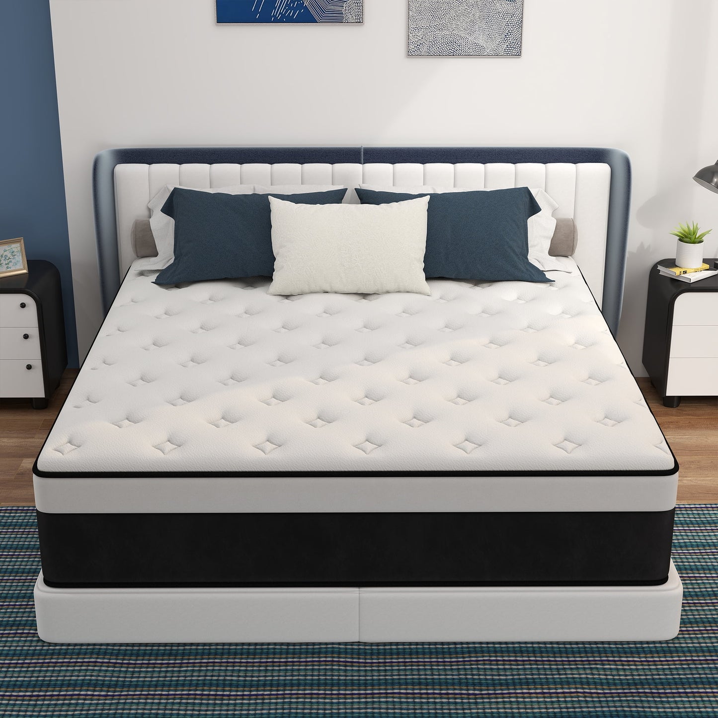 Mulinature 10/12/14 INCH TWIN FULL QUEEN KING SIZE MATTRESS MEDIUM COMFORT FULL SIZE FOR ADULT HYBRID MATTRESS IN A BOX