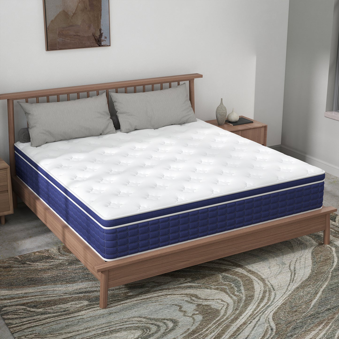 Yilicy 12 /14 INCH TWIN FULL QUEEN KING MATTRESS ,HYBRID MATTRESSES MEDIUM FIRM IN A BOX
