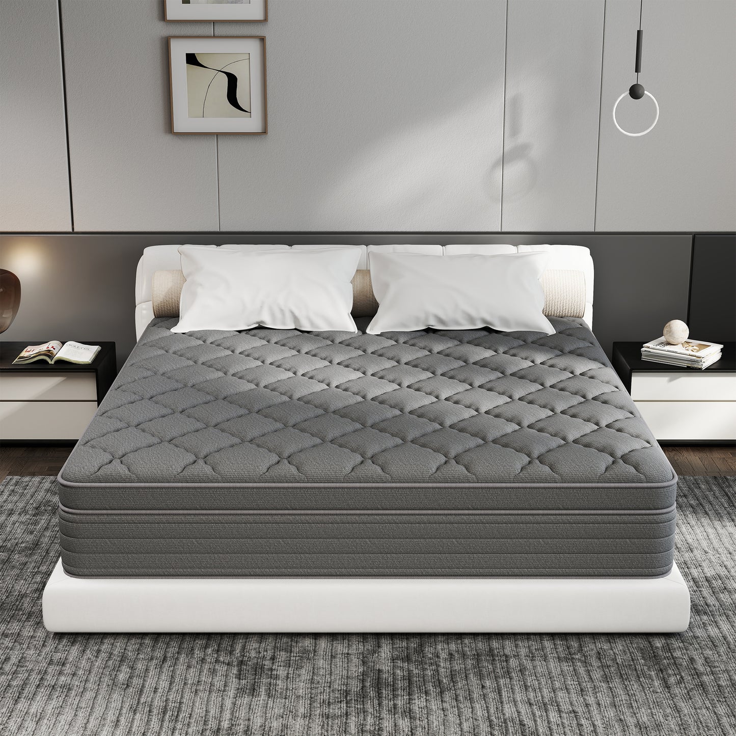 lemontalking 12/14 INCH TWIN FULL QUEEN KING SIZE MATTRESS MEDIUM COMFORT FULL SIZE FOR ADULT HYBRID MATTRESS IN A BOX
