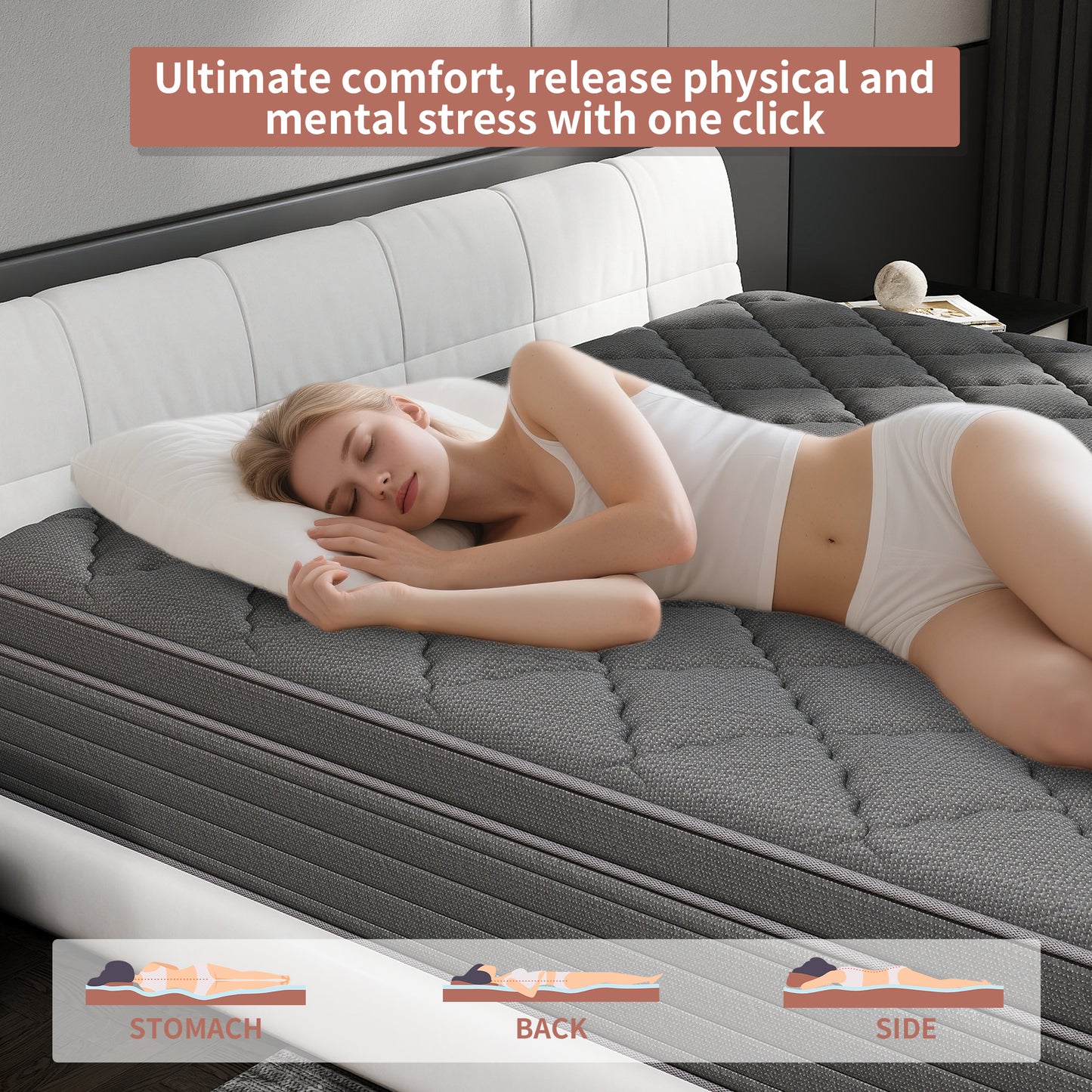 lemontalking 12/14 INCH TWIN FULL QUEEN KING SIZE MATTRESS MEDIUM COMFORT FULL SIZE FOR ADULT HYBRID MATTRESS IN A BOX
