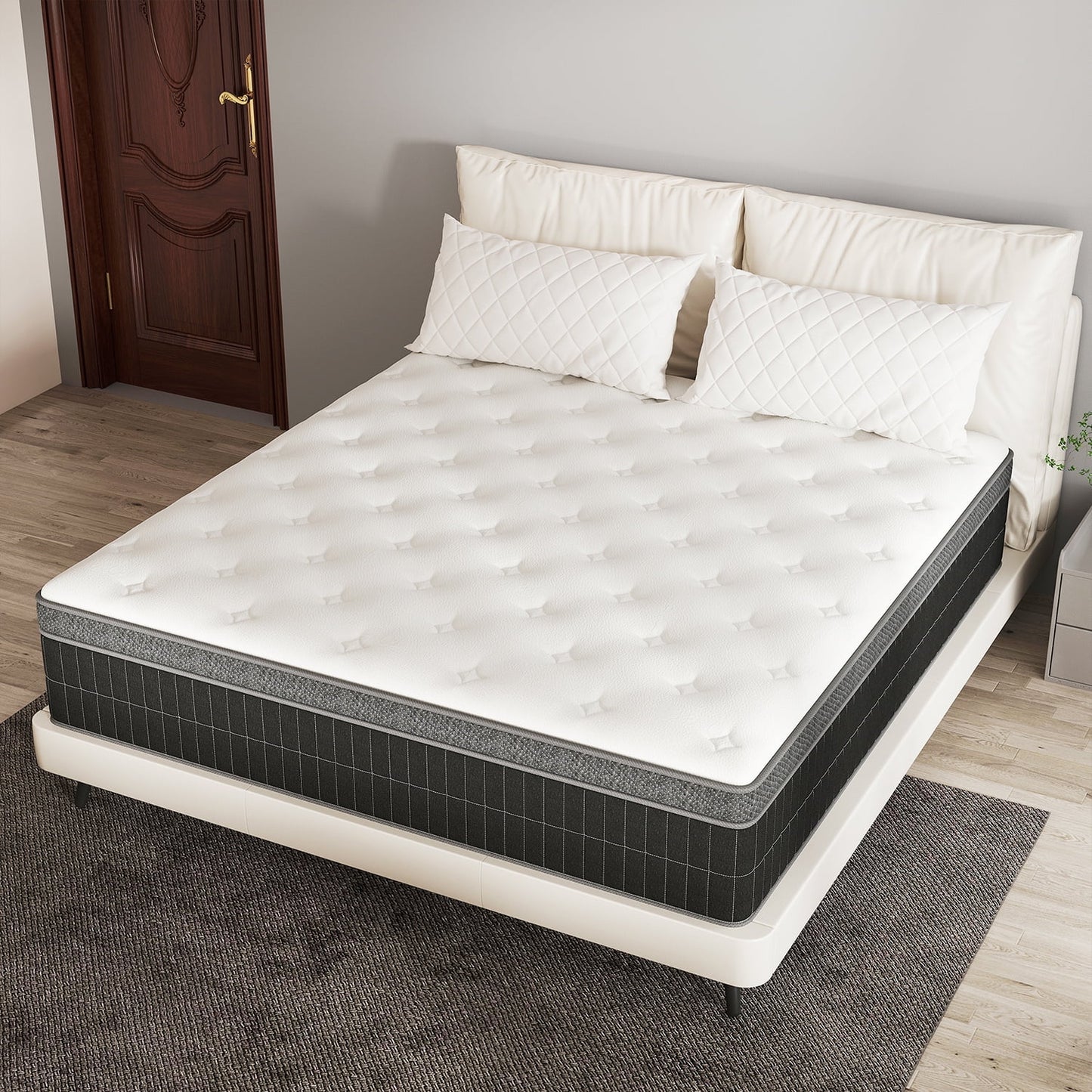 Kviwasha 10/12/14 INCH TWIN FULL QUEEN KING ADULT MATTRESS WITH POCKET SPRING HYBRID MEMORY FOAM MEDIUM FIRM MATTRESS