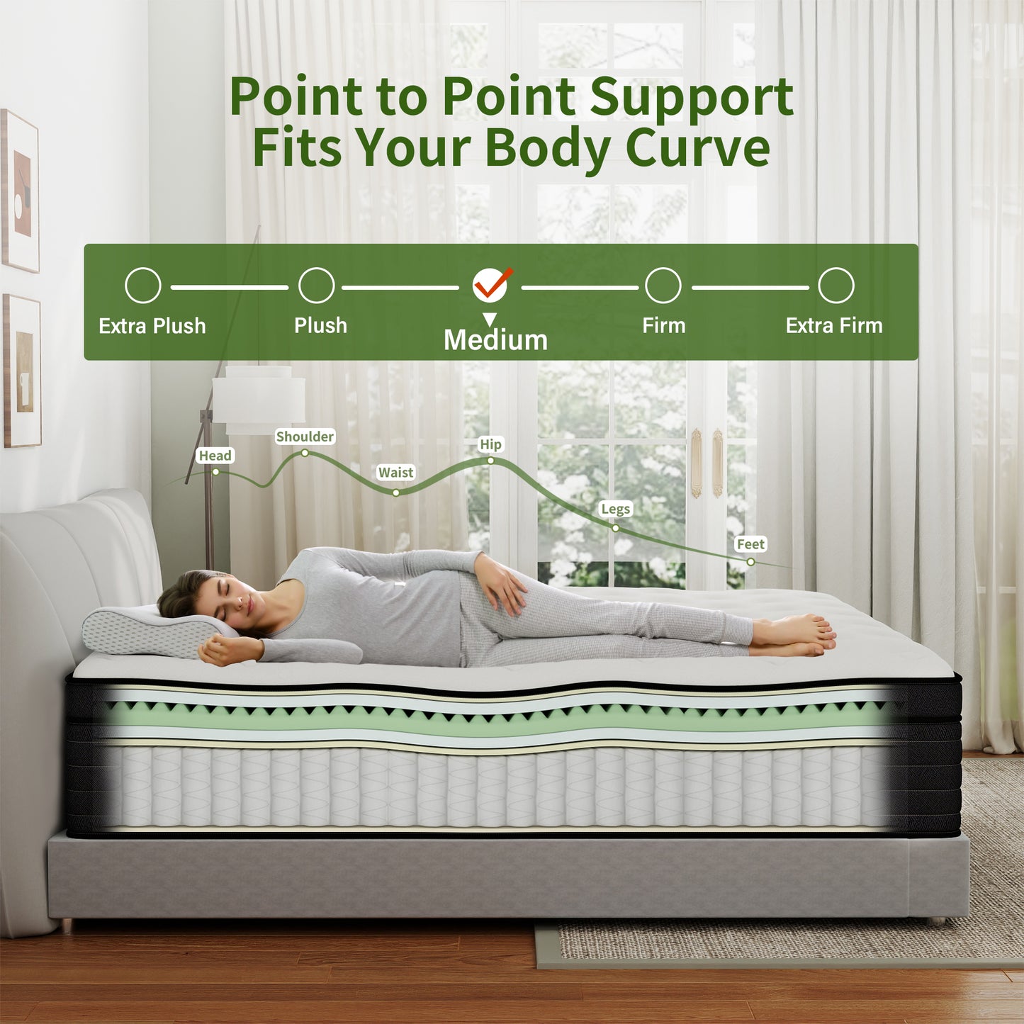 Kviwasha 8/10/12/14 INCH TWIN FULL QUEEN KING ADULT MATTRESS WITH POCKET SPRING HYBRID MEMORY FOAM MEDIUM FIRM MATTRESS