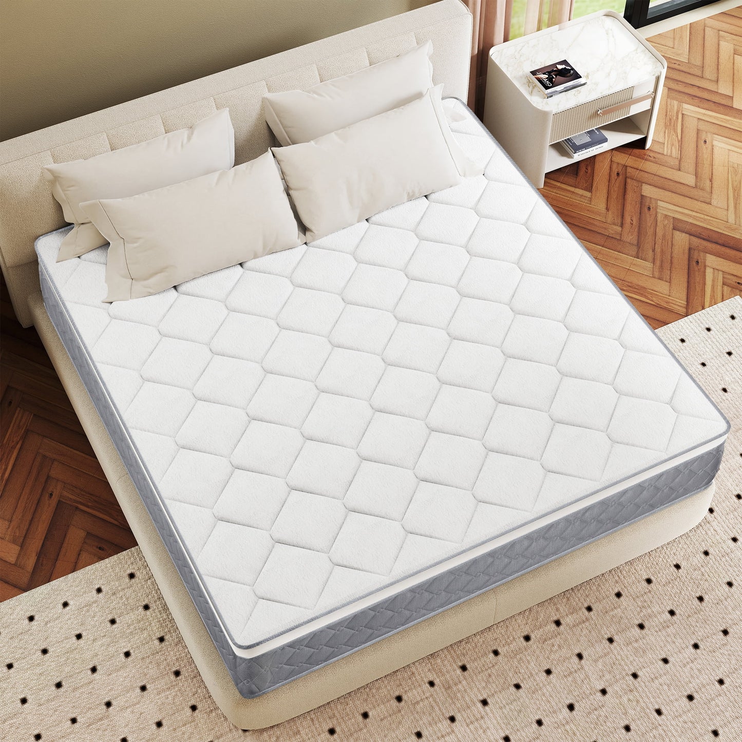 Yilicy 12/14 INCH TWIN FULL QUEEN KING MATTRESS MEDIUM COMFORT TWIN SIZE FOR ADULT HYBRID MATTRESS IN A BOX