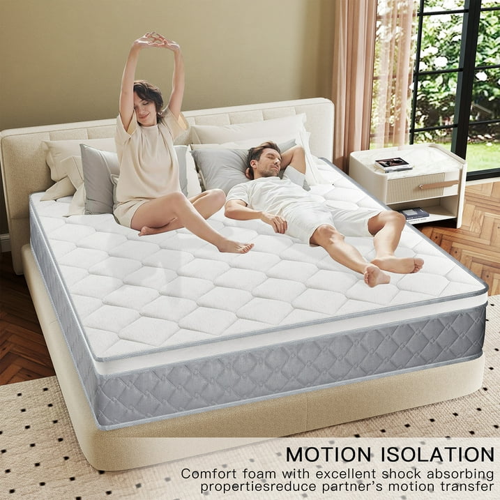 Kviwasha 12 INCH TWIN FULL QUEEN KING ADULT MATTRESS WITH POCKET SPRING HYBRID MEMORY FOAM MEDIUM FIRM MATTRESS