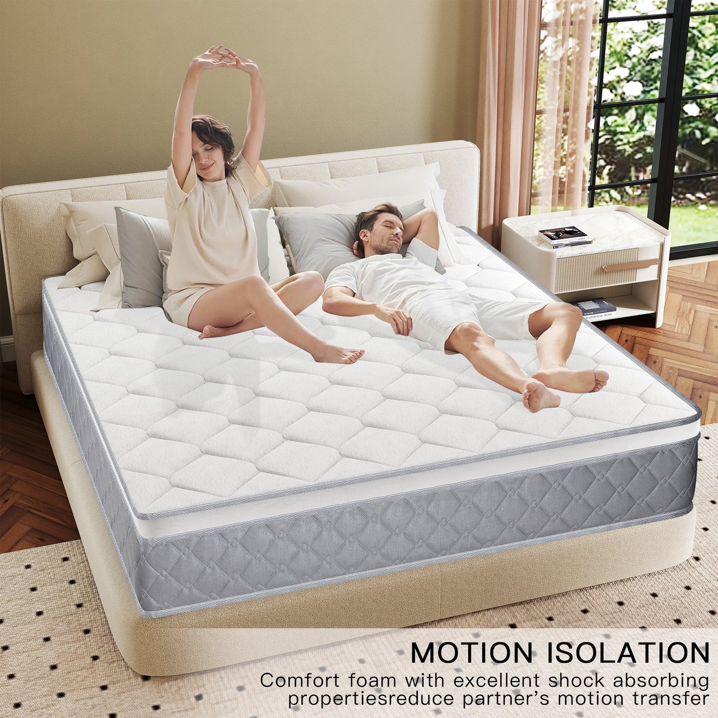 Yilicy 12/14 INCH TWIN FULL QUEEN KING MATTRESS MEDIUM COMFORT TWIN SIZE FOR ADULT HYBRID MATTRESS IN A BOX