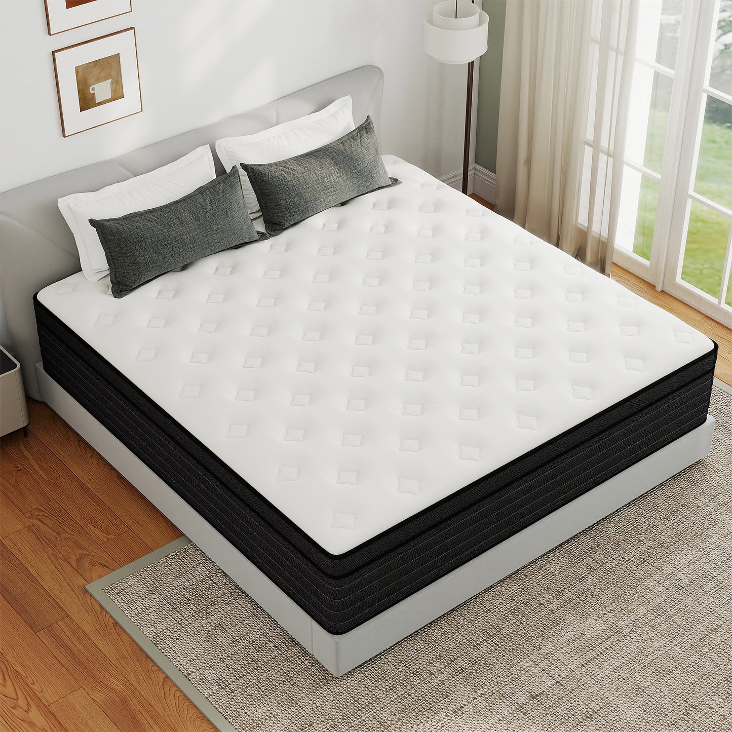 Kviwasha 8/10/12/14 INCH TWIN FULL QUEEN KING ADULT MATTRESS WITH POCKET SPRING HYBRID MEMORY FOAM MEDIUM FIRM MATTRESS