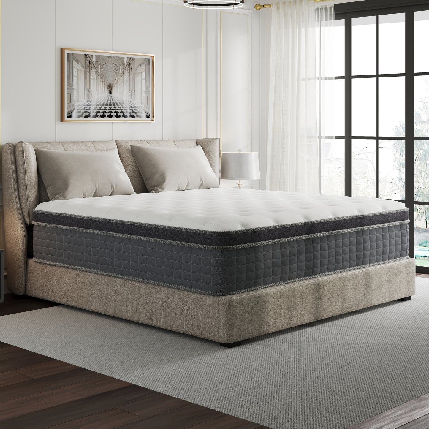 14 INCH MATTTRESS IN A BOX HYBRID MEMORY FOAM SPRING TWIN FULL QUEEN KING SIZE