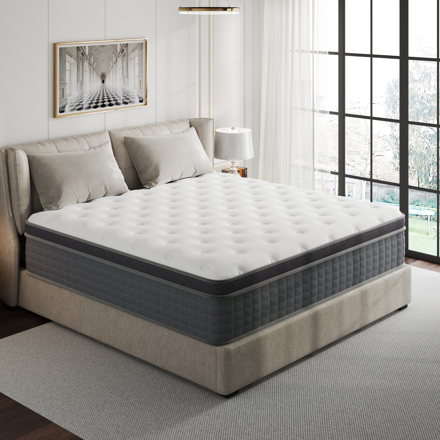 14 INCH MATTTRESS IN A BOX HYBRID MEMORY FOAM SPRING TWIN FULL QUEEN KING SIZE