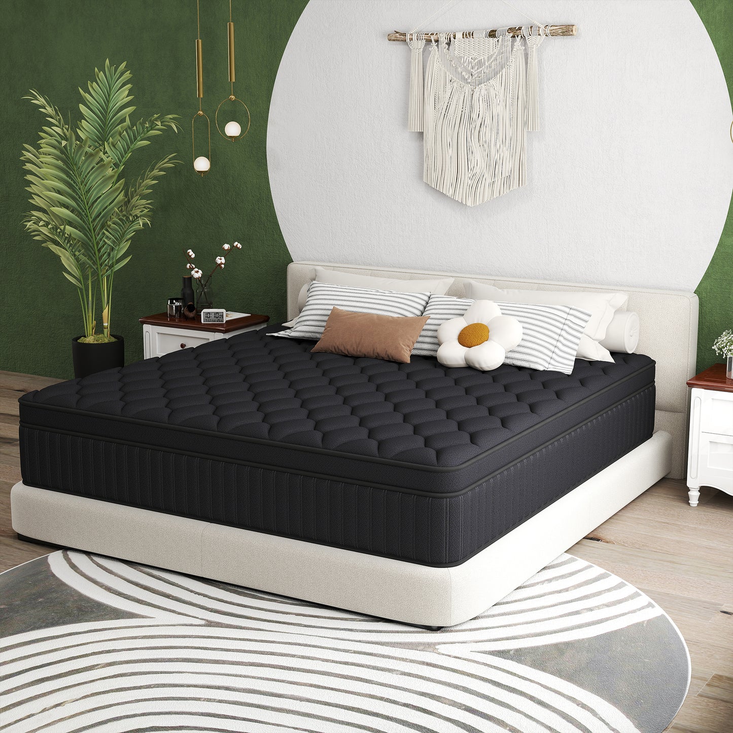 Kviwasha 12/14 INCH TWIN FULL QUEEN KING ADULT MATTRESS WITH POCKET SPRING HYBRID MEMORY FOAM MEDIUM FIRM MATTRESS