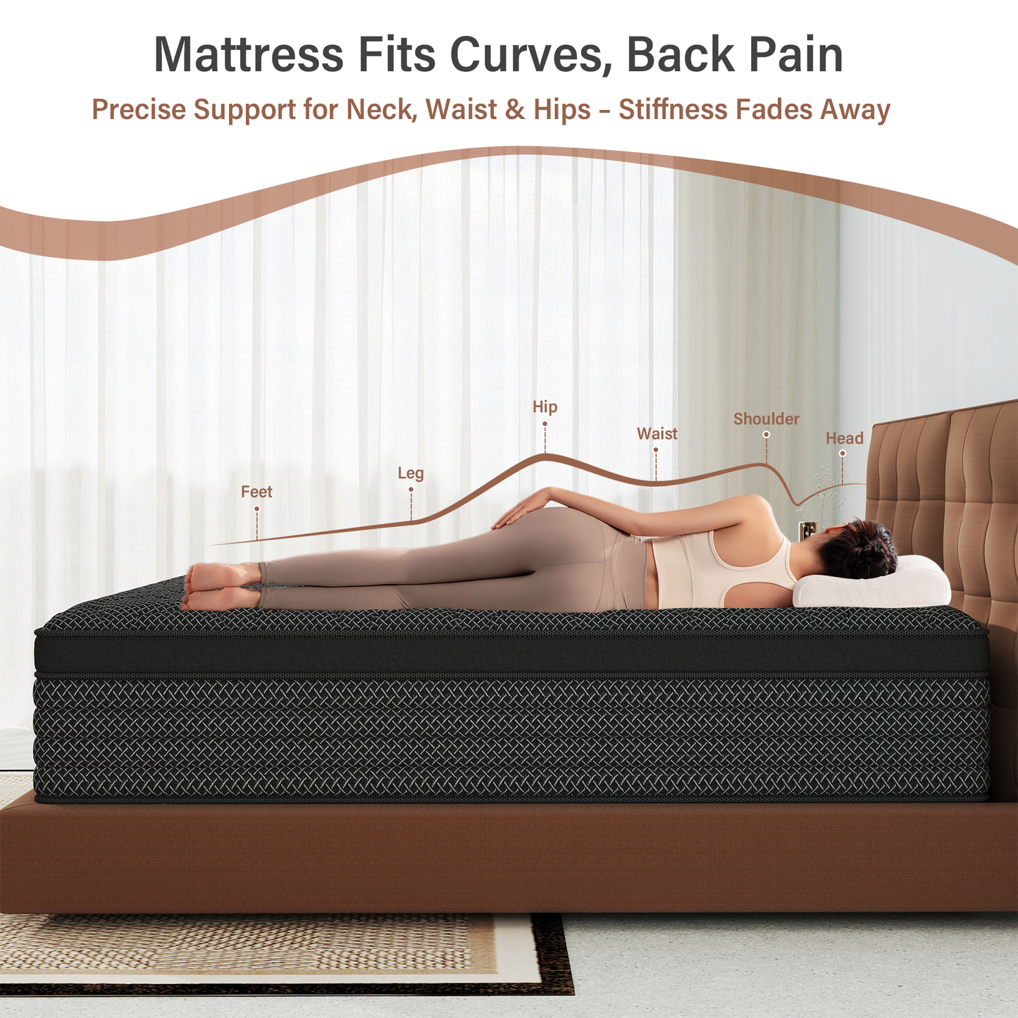 CHEVNI 12/14 Inch Black Mattress Hybrid Spring Memory Foam TWIN FULL QUEEN KING Size