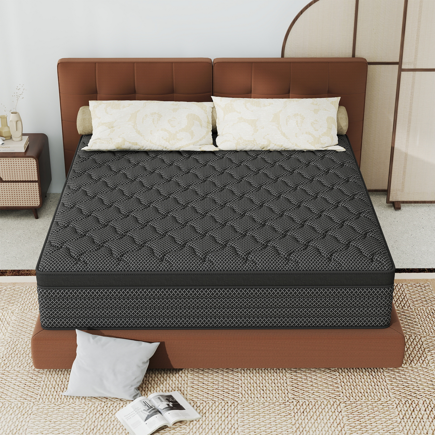 CHEVNI 12/14 Inch Black Mattress Hybrid Spring Memory Foam TWIN FULL QUEEN KING Size