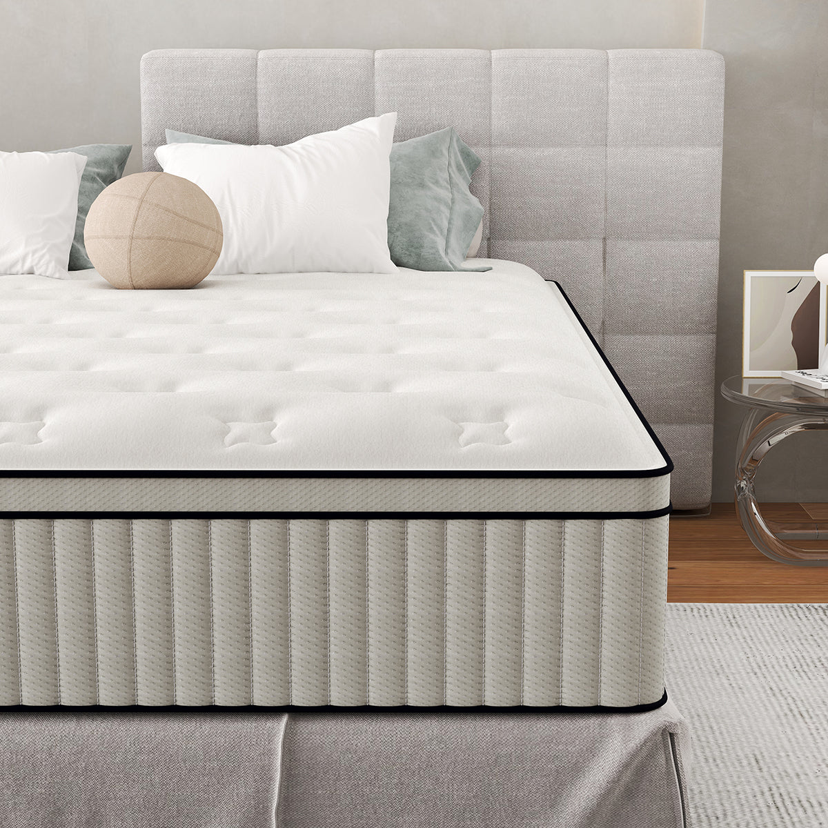 12 INCH WHITE MATTTRESS IN A BOX HYBRID SPRING MEMORY FOAM TWIN FULL QUEEN KING SIZE