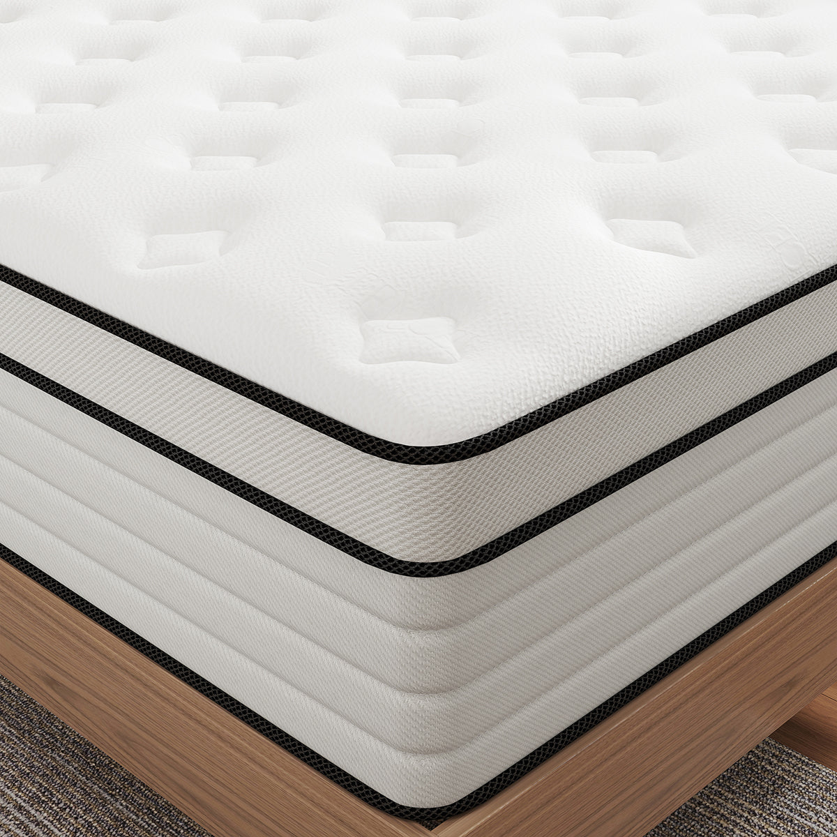 CHEVNI 12/14 INCH HYBRID SPRING MEMORY FOAM WHITE MATTTRESS IN A BOX TWIN FULL QUEEN KING SIZE