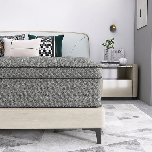 lemontalking 12/14 INCH TWIN FULL QUEEN KING SIZE MATTRESS MEDIUM COMFORT FULL SIZE FOR ADULT HYBRID MATTRESS IN A BOX