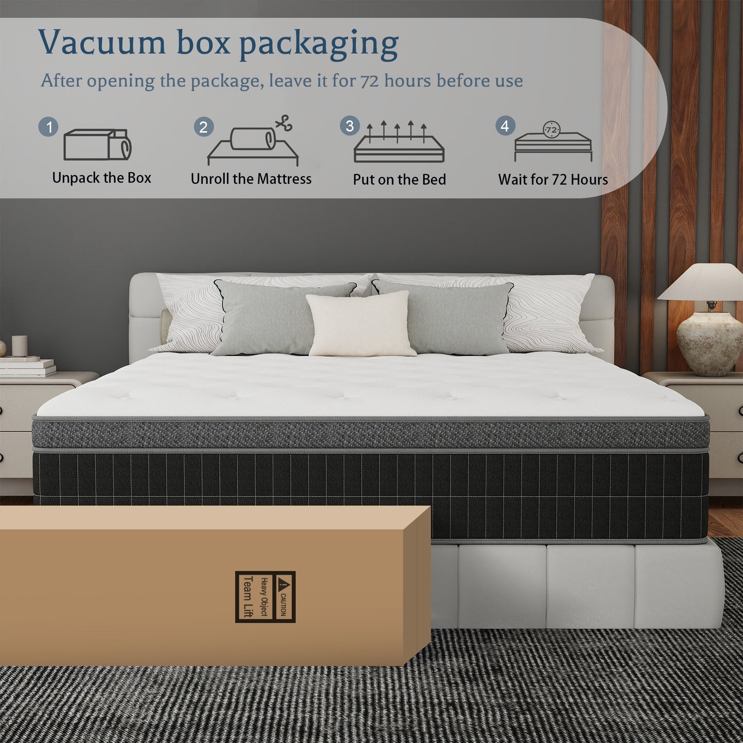 CHEVNI 10/12/14 Inch Hybrid Mattress In a Box Pocket Spring Memory Foam TWIN FULL QUEEN KING Size