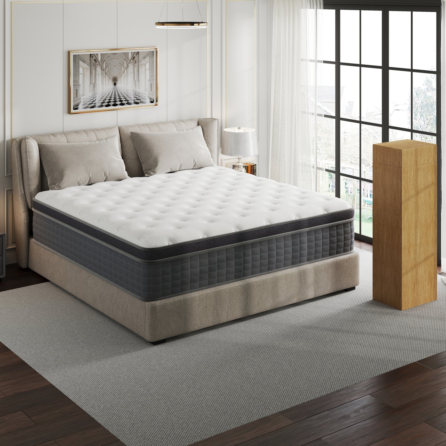 14 INCH MATTTRESS IN A BOX HYBRID MEMORY FOAM SPRING TWIN FULL QUEEN KING SIZE