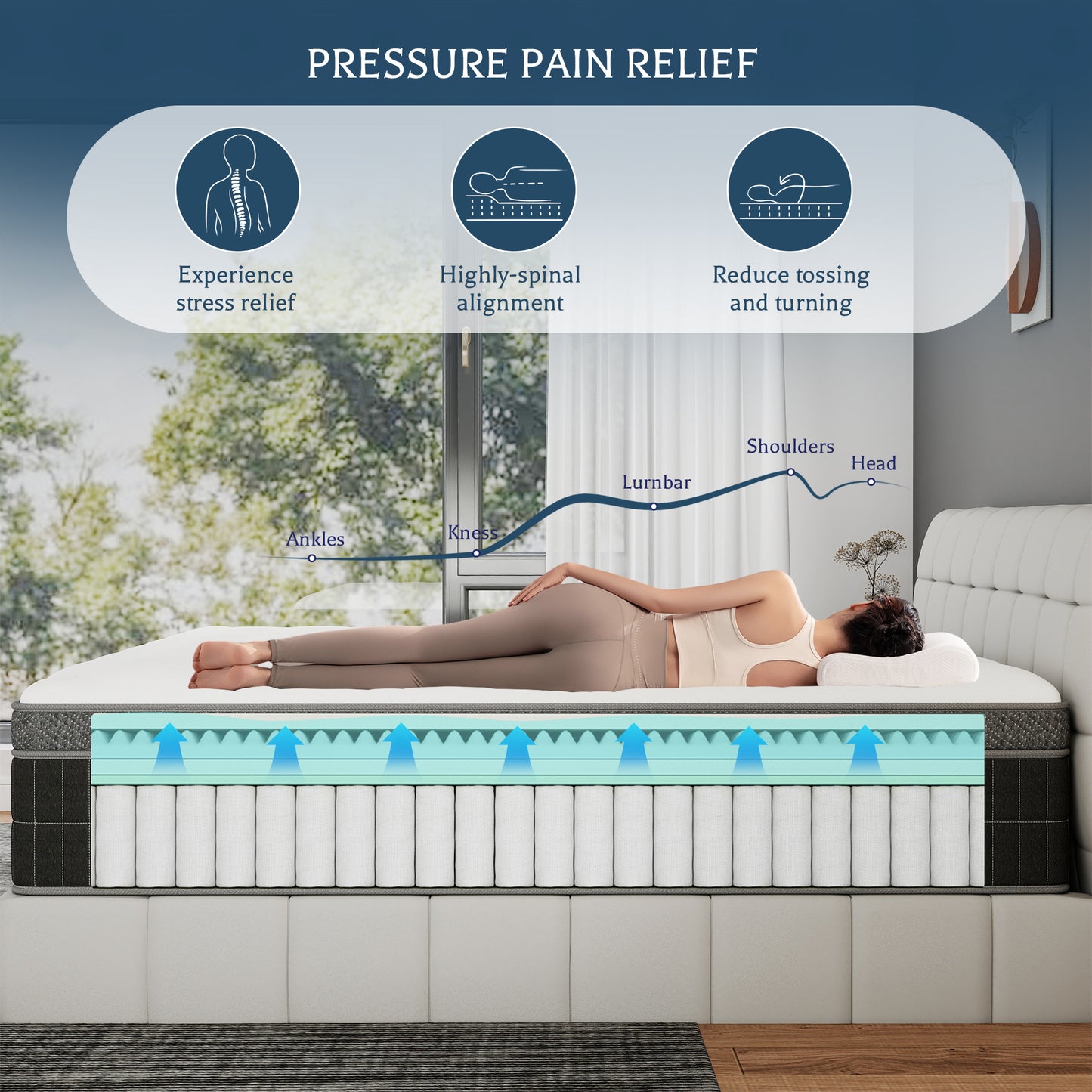 CHEVNI 10/12/14 Inch Hybrid Mattress In a Box Pocket Spring Memory Foam TWIN FULL QUEEN KING Size