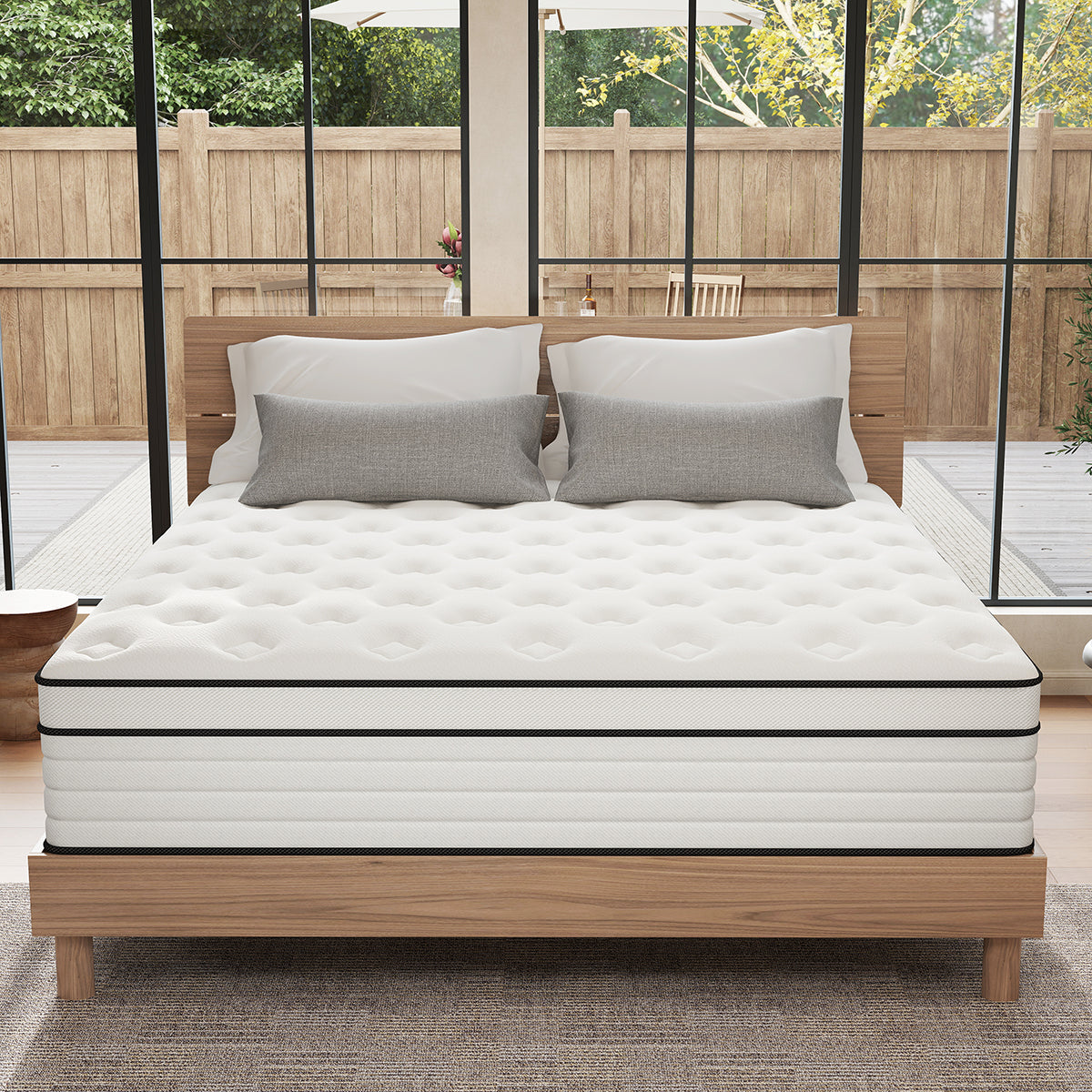 CHEVNI 12/14 INCH HYBRID SPRING MEMORY FOAM WHITE MATTTRESS IN A BOX TWIN FULL QUEEN KING SIZE
