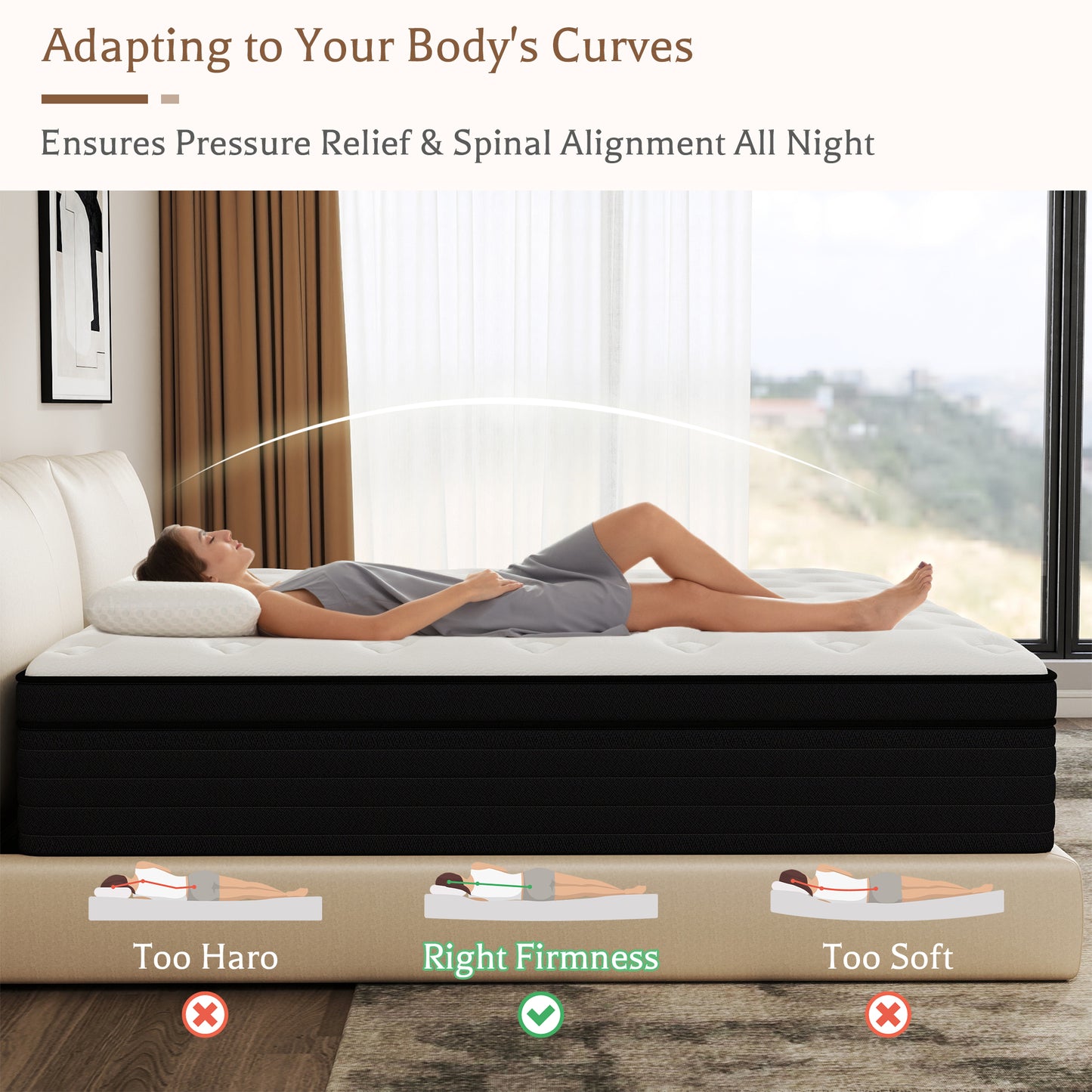 CHEVNI 14 Inch Hybrid Mattress In a Box Pocket Spring Memory Foam Bed TWIN FULL QUEEN KING Size