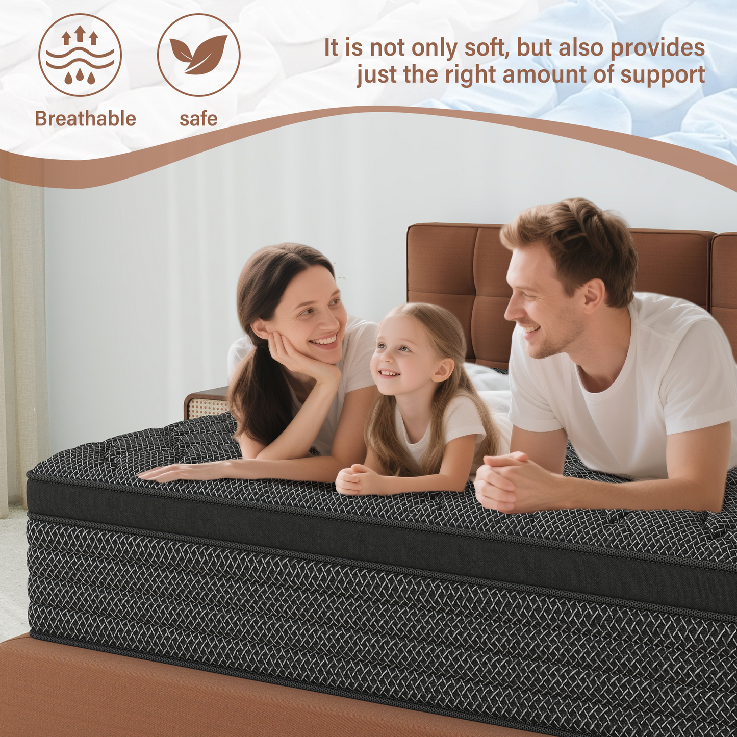CHEVNI 12/14 Inch Black Mattress Hybrid Spring Memory Foam TWIN FULL QUEEN KING Size