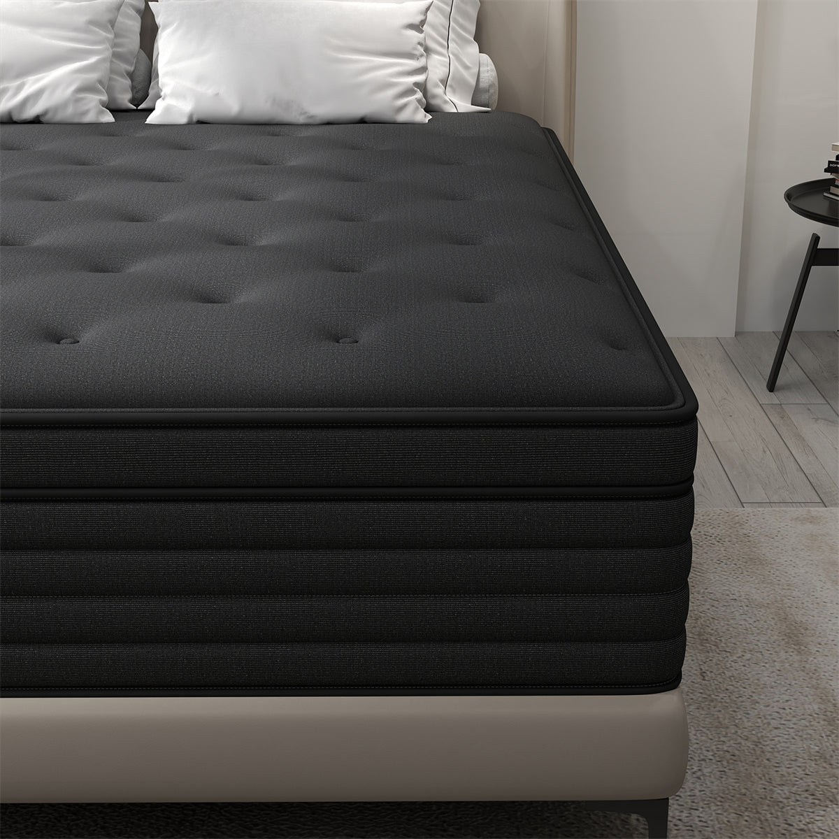 CHEVNI 12 INCH HYBRID SPRING MEMORY FOAM BLACK MATTTRESS IN A BOX TWIN FULL QUEEN KING SIZE