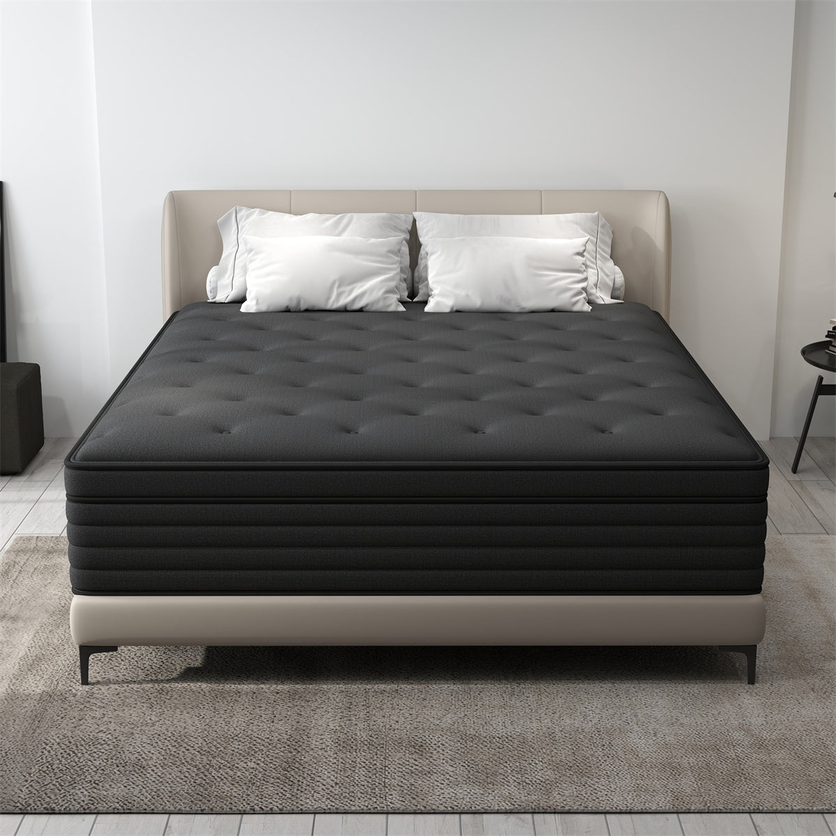 CHEVNI 12 INCH HYBRID SPRING MEMORY FOAM BLACK MATTTRESS IN A BOX TWIN FULL QUEEN KING SIZE