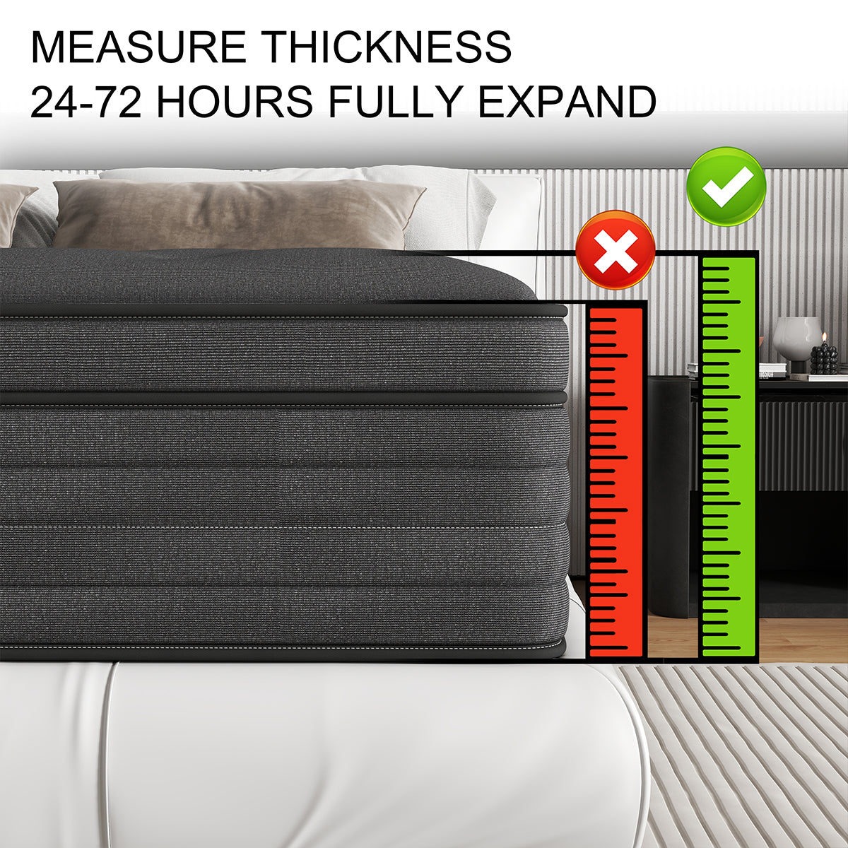 CHEVNI 12/14 INCH HYBRID SPRING MEMORY FOAM BLACK MATTTRESS IN A BOX TWIN FULL QUEEN KING SIZE