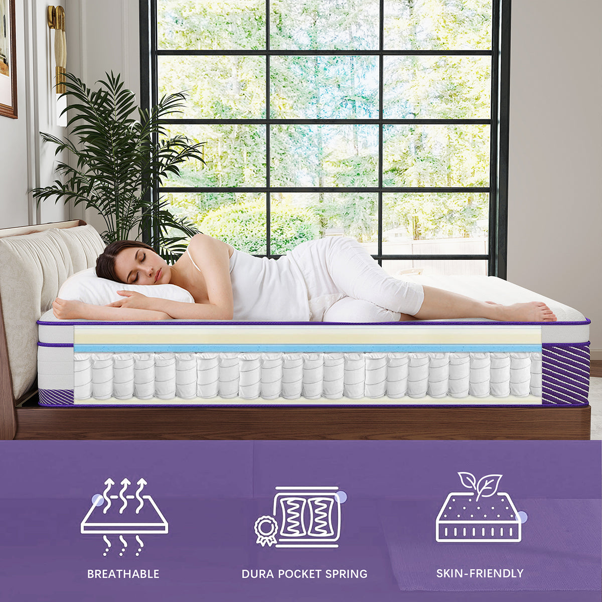 CHEVNI 12/14 Inch Hybrid Spring Memory Foam Mattress TWIN FULL QUEEN KING Size