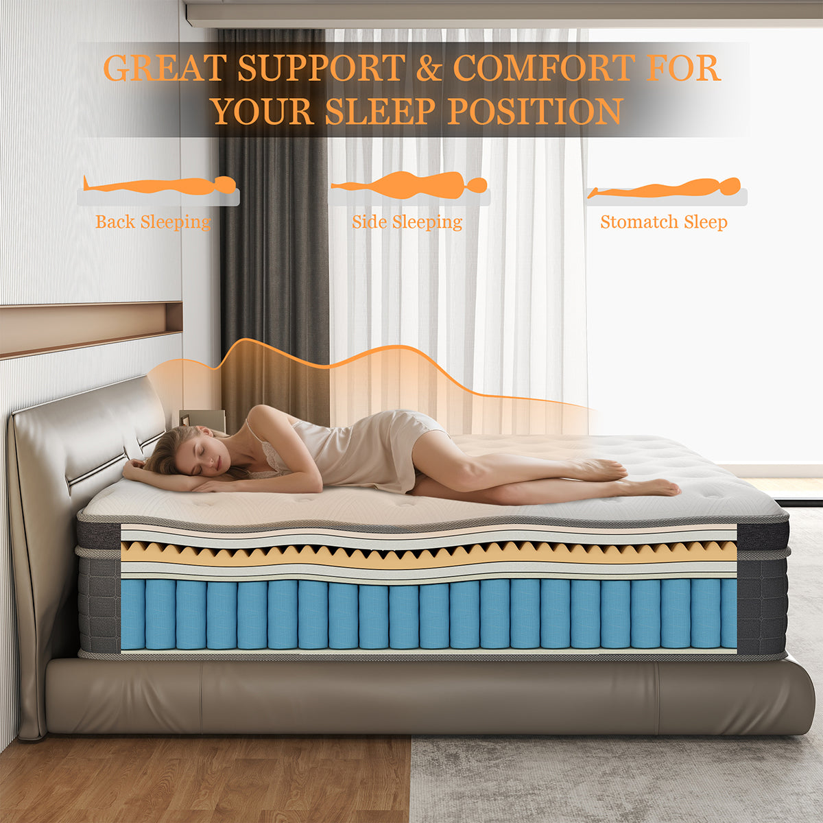 CHEVNI 12/14 Inch Mattress Hybrid Spring Memory Foam TWIN FULL QUEEN KING Size