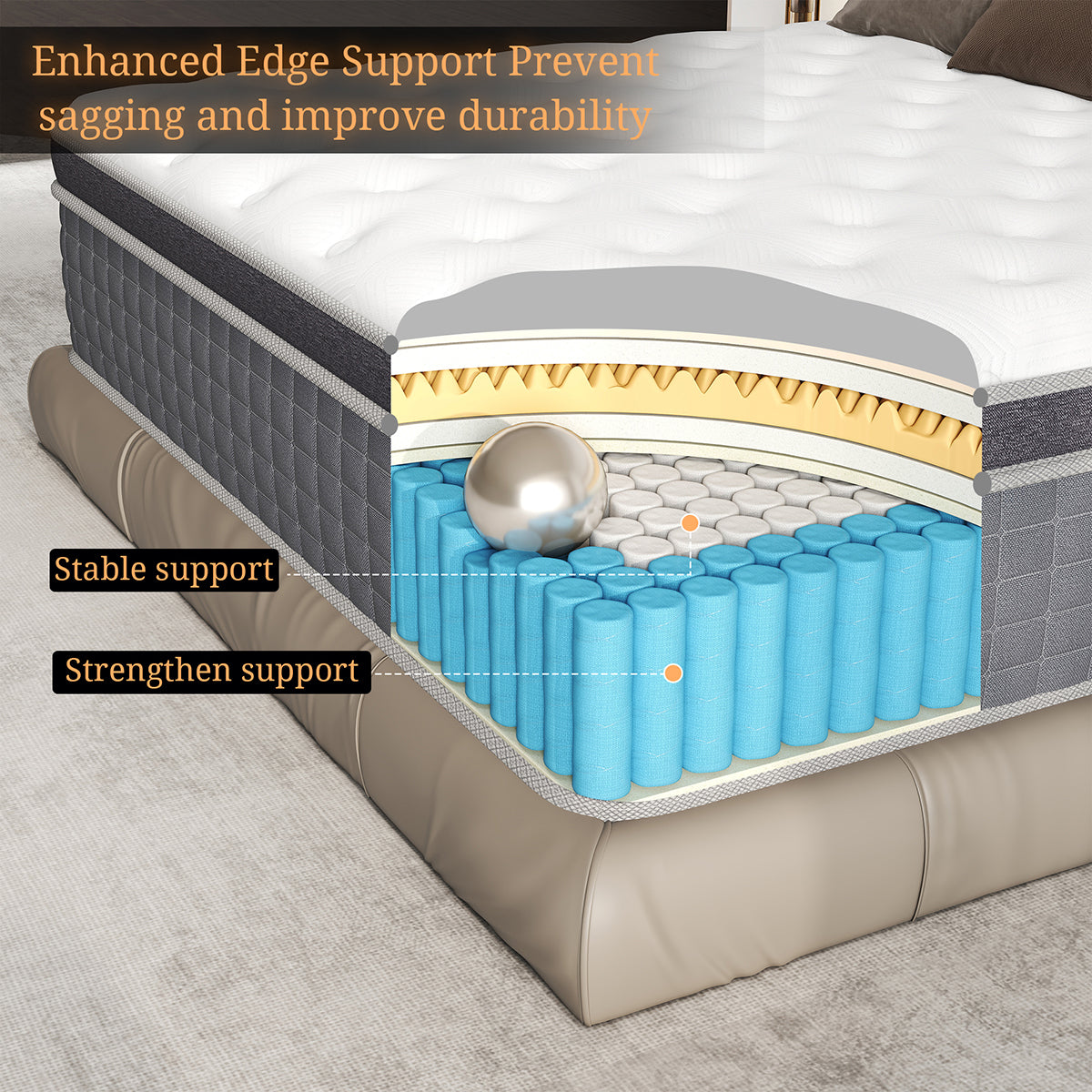 CHEVNI 12/14 Inch Mattress Hybrid Spring Memory Foam TWIN FULL QUEEN KING Size