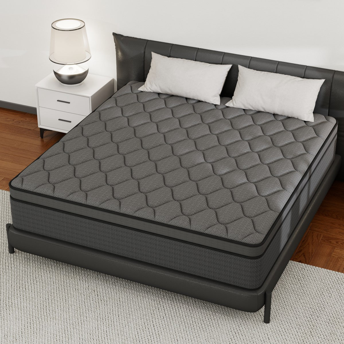 CHEVNI 12/14 Inch Black Mattress Hybrid Spring Memory Foam TWIN FULL QUEEN KING Size