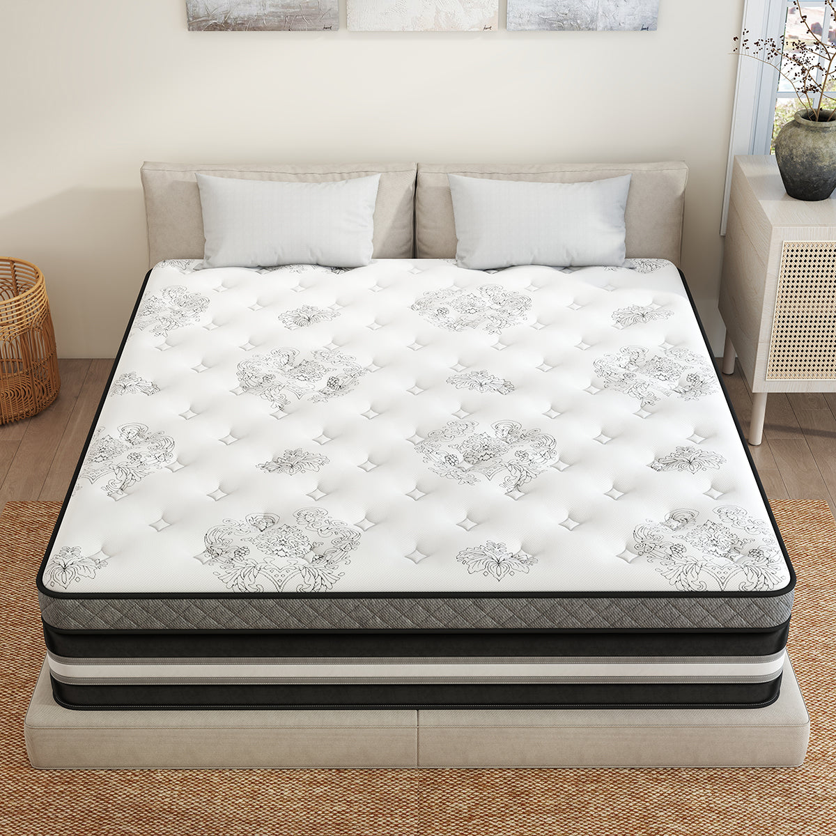 CHEVNI 12/14 Inch Mattress Hybrid Spring Memory Foam TWIN FULL QUEEN KING Size