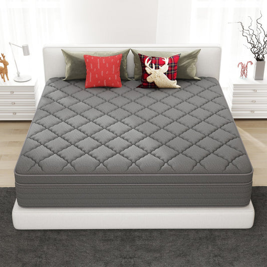 CHEVNI  12/14 Inch Gray Mattress Hybrid Spring Memory Foam Mattresses TWIN FULL QUEEN KING Size