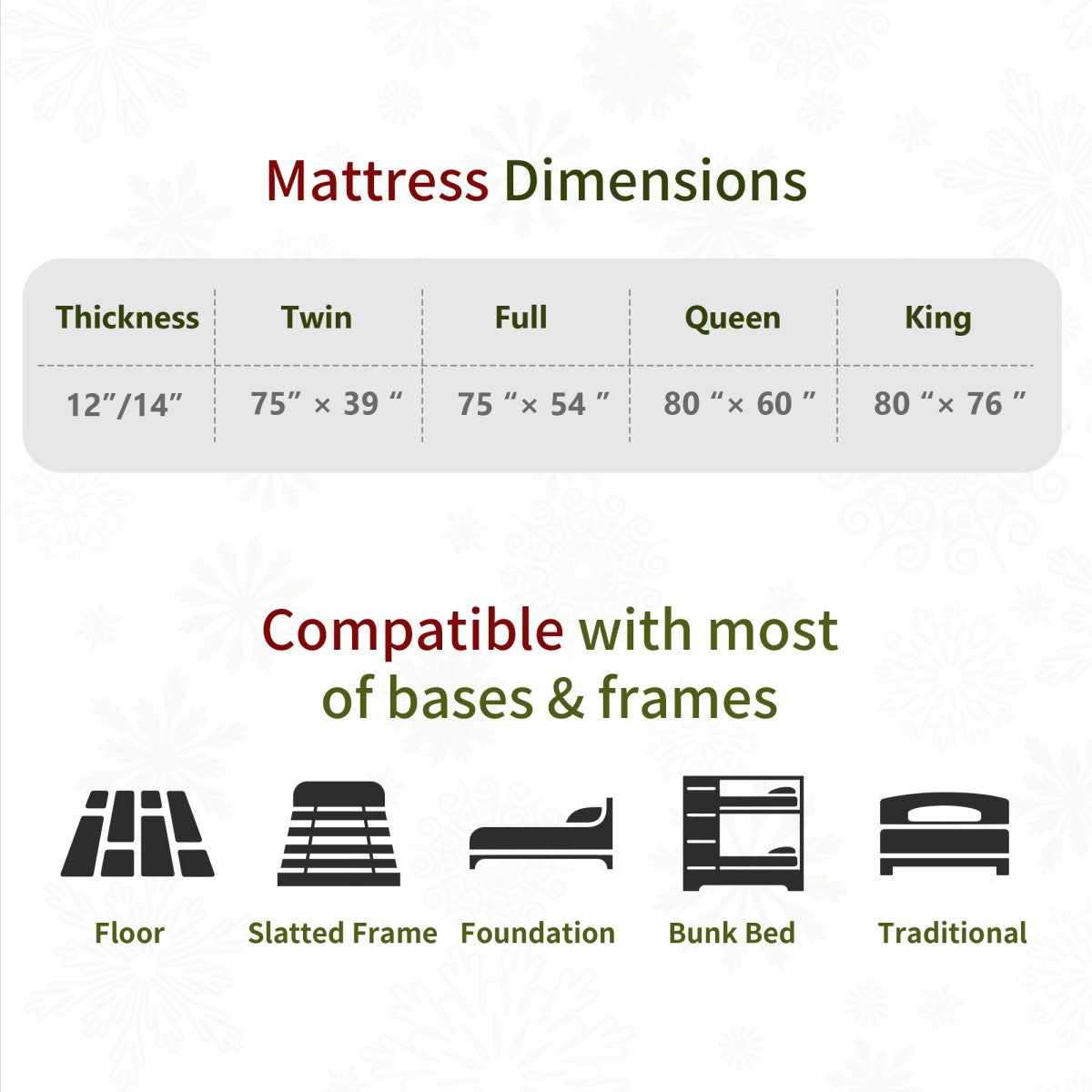 CHEVNI  12/14 Inch Gray Mattress Hybrid Spring Memory Foam Mattresses TWIN FULL QUEEN KING Size
