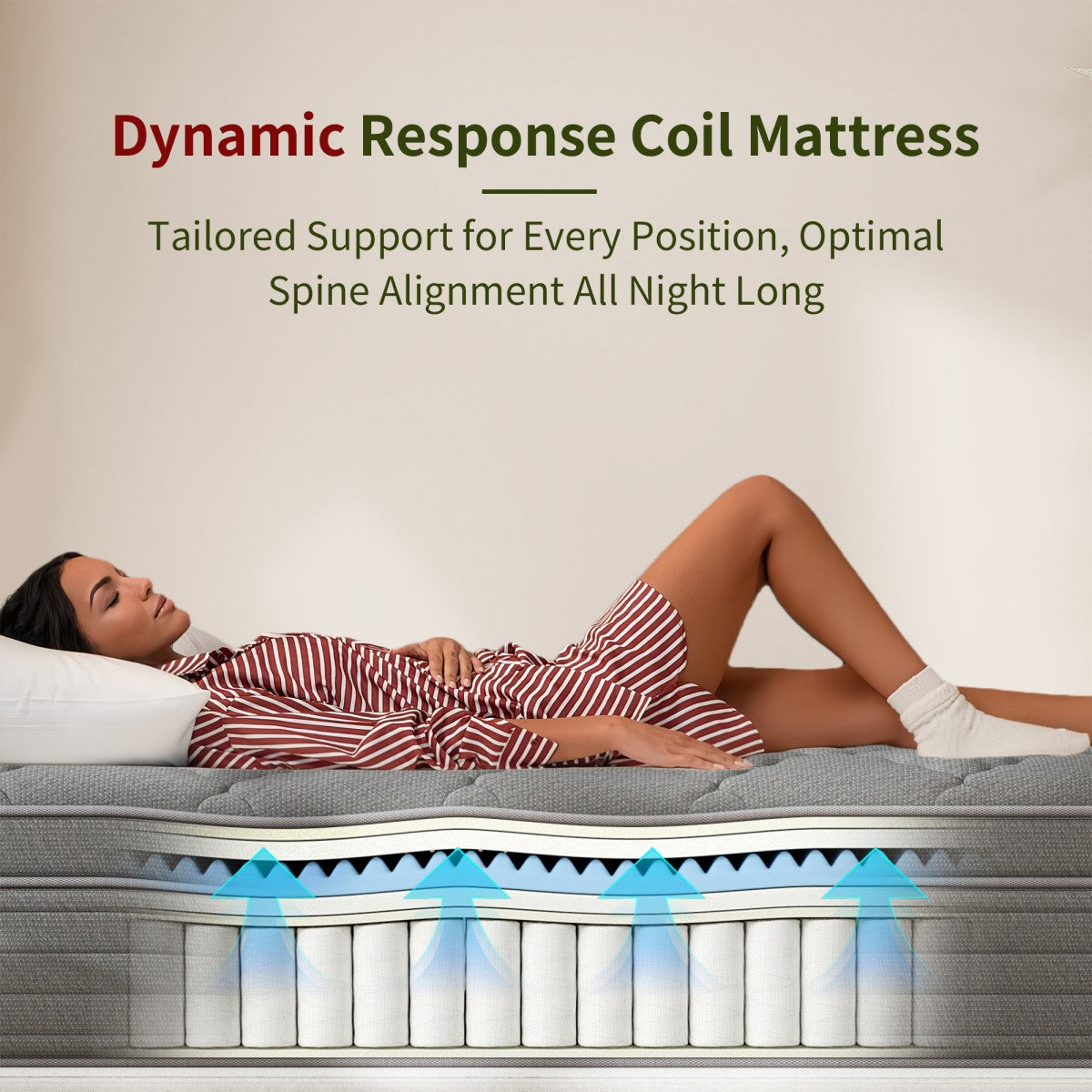 CHEVNI  12/14 Inch Gray Mattress Hybrid Spring Memory Foam Mattresses TWIN FULL QUEEN KING Size