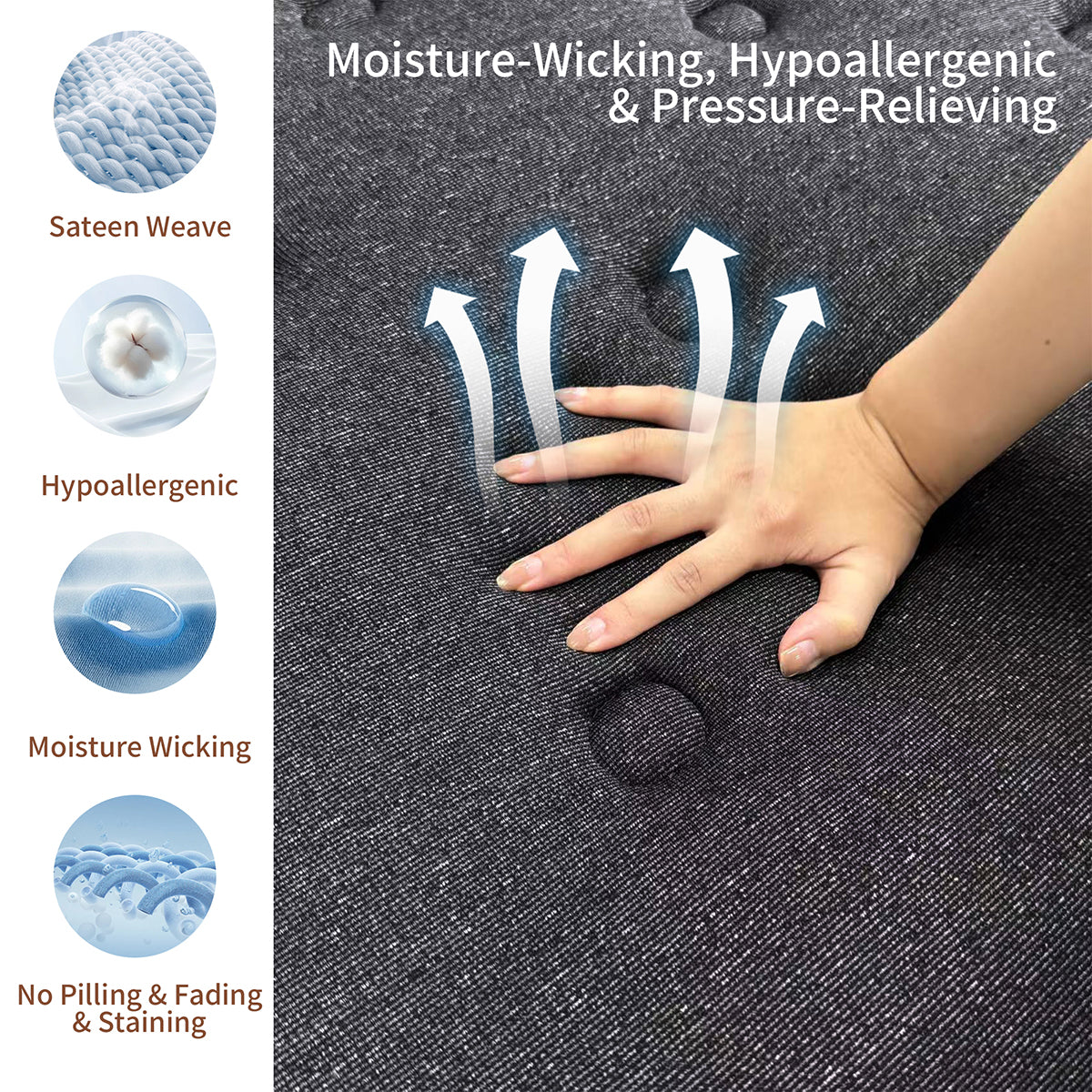 CHEVNI 8/12/14 Inch Black Mattress Hybrid Spring Memory Foam TWIN FULL QUEEN KING Size