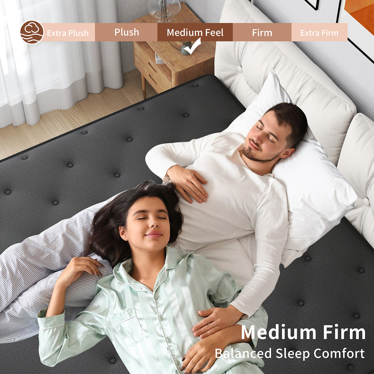 CHEVNI 8/12/14 Inch Black Mattress Hybrid Spring Memory Foam TWIN FULL QUEEN KING Size