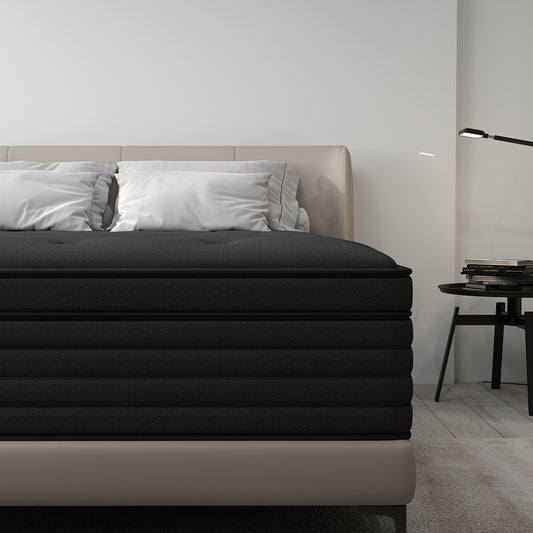 CHEVNI 14 Inch Black Mattress In a Box Pocket Spring Memory Foam Bed TWIN FULL QUEEN KING Size