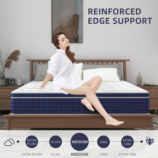 Yilicy 12 /14 INCH TWIN FULL QUEEN KING MATTRESS ,HYBRID MATTRESSES MEDIUM FIRM IN A BOX