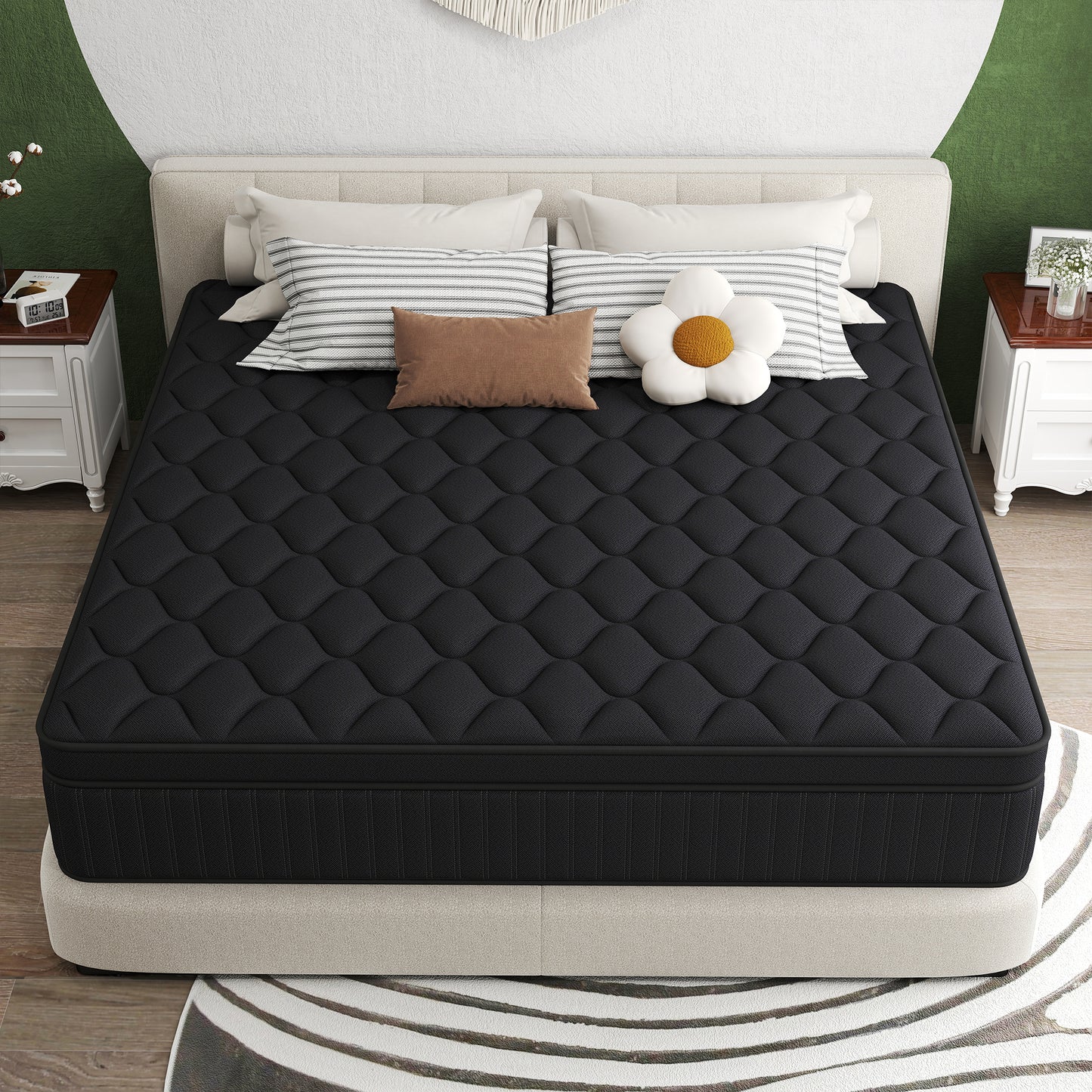 Kviwasha 12/14 INCH TWIN FULL QUEEN KING ADULT MATTRESS WITH POCKET SPRING HYBRID MEMORY FOAM MEDIUM FIRM MATTRESS