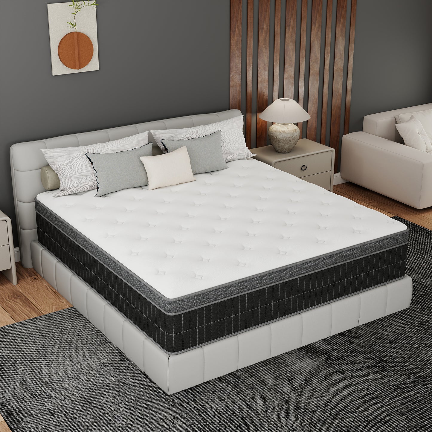 CHEVNI 10/12/14 Inch Hybrid Mattress In a Box Pocket Spring Memory Foam TWIN FULL QUEEN KING Size