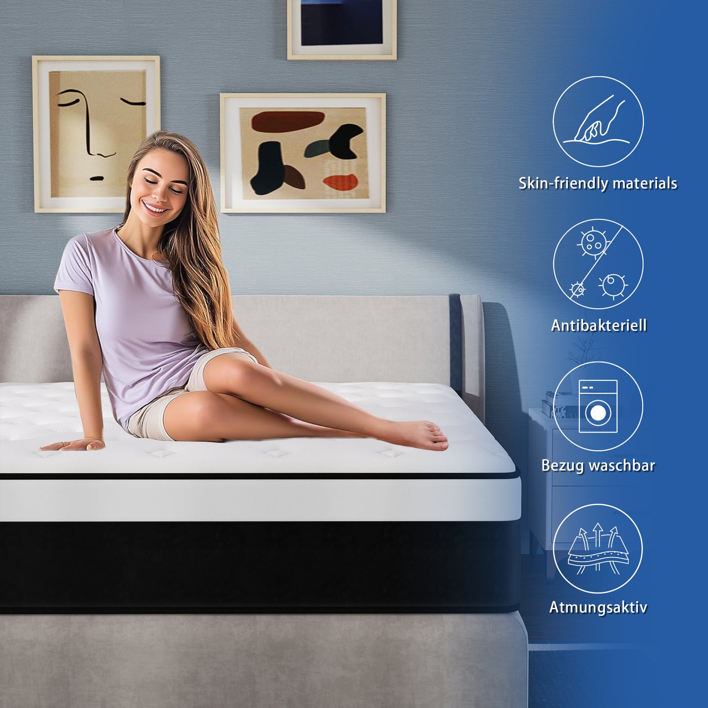 Mulinature 8/10/12/14 INCH TWIN FULL QUEEN KING SIZE MATTRESS MEDIUM COMFORT FULL SIZE FOR ADULT HYBRID MATTRESS IN A BOX
