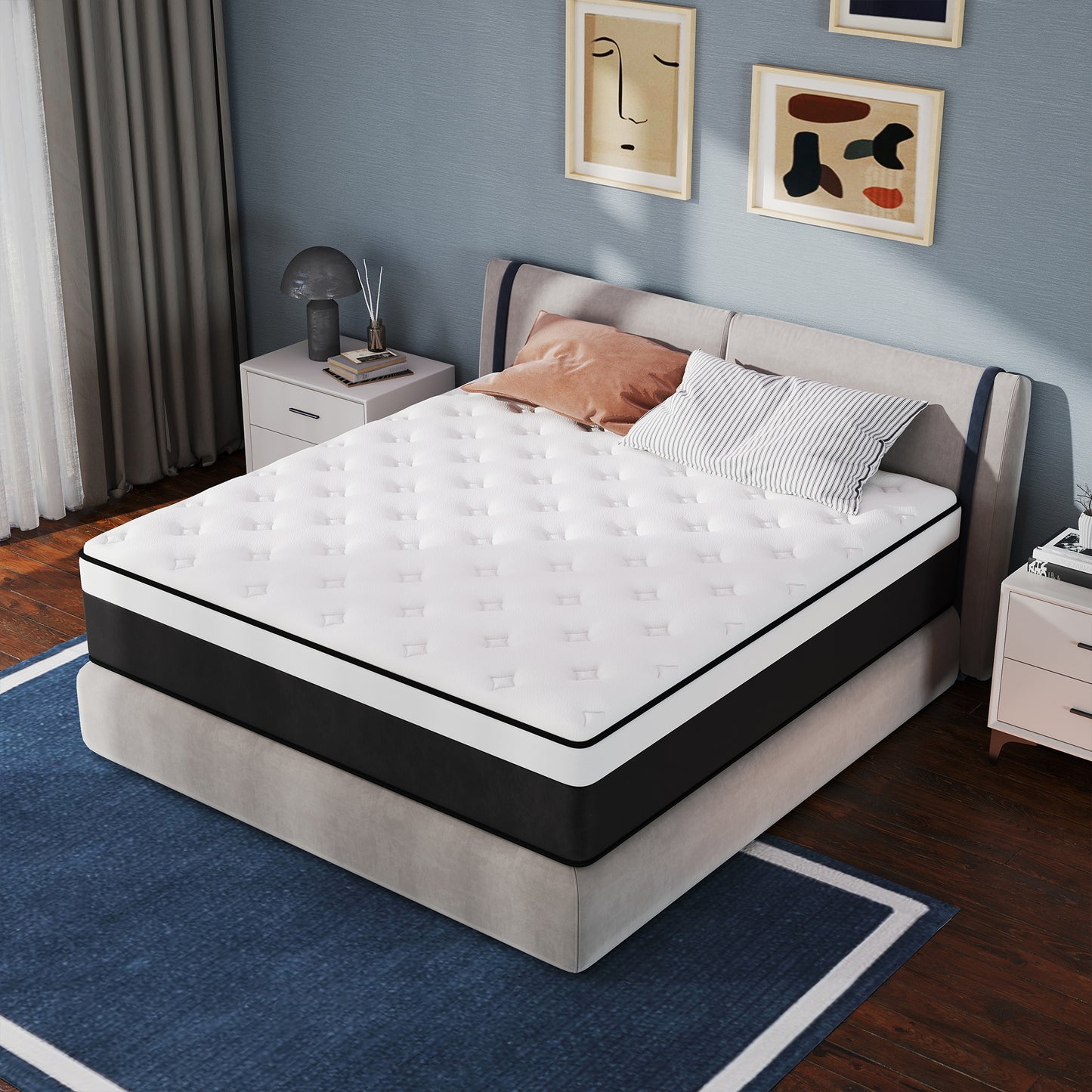 Mulinature 8/10/12/14 INCH TWIN FULL QUEEN KING SIZE MATTRESS MEDIUM COMFORT FULL SIZE FOR ADULT HYBRID MATTRESS IN A BOX